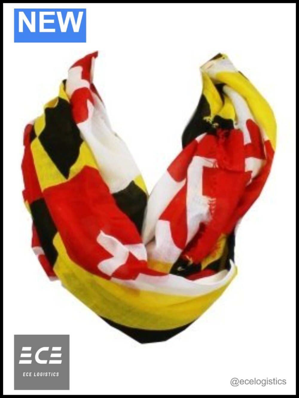 Maryland Flag Infinity Scarf Polyester One Size Fits Most